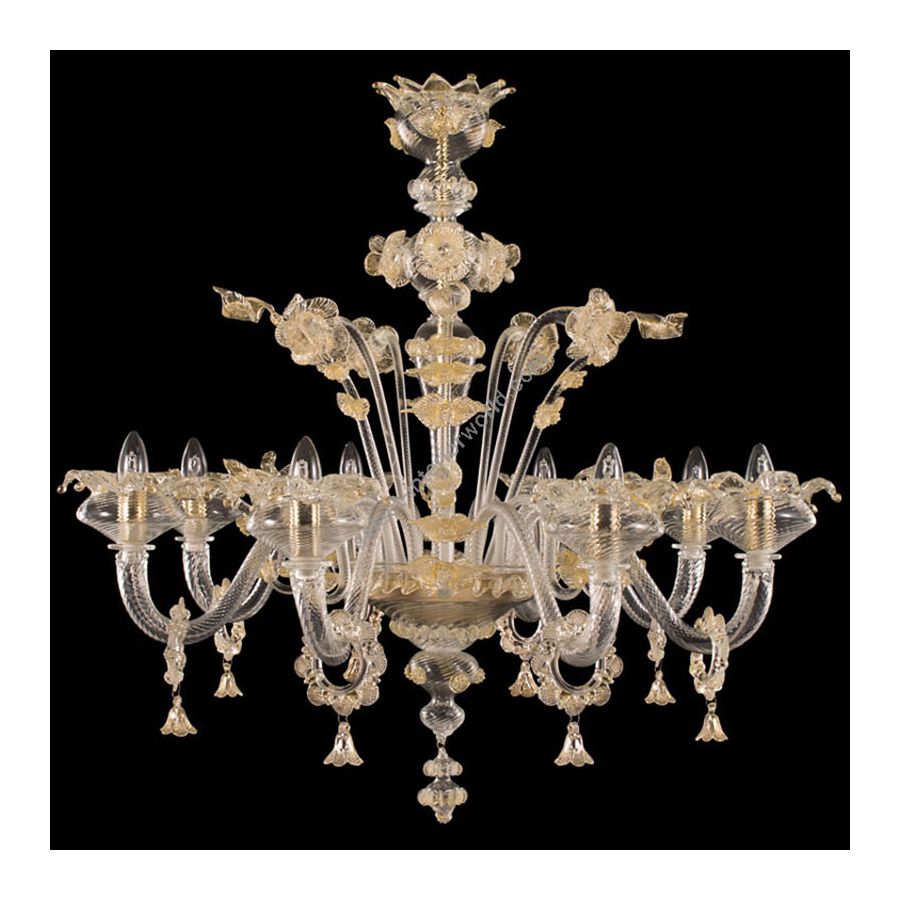 Clear with Gold Glass / 8 lights (cm.: 90 x 95 x 95 / inch.: 35.43" x 37.40" x 37.40")