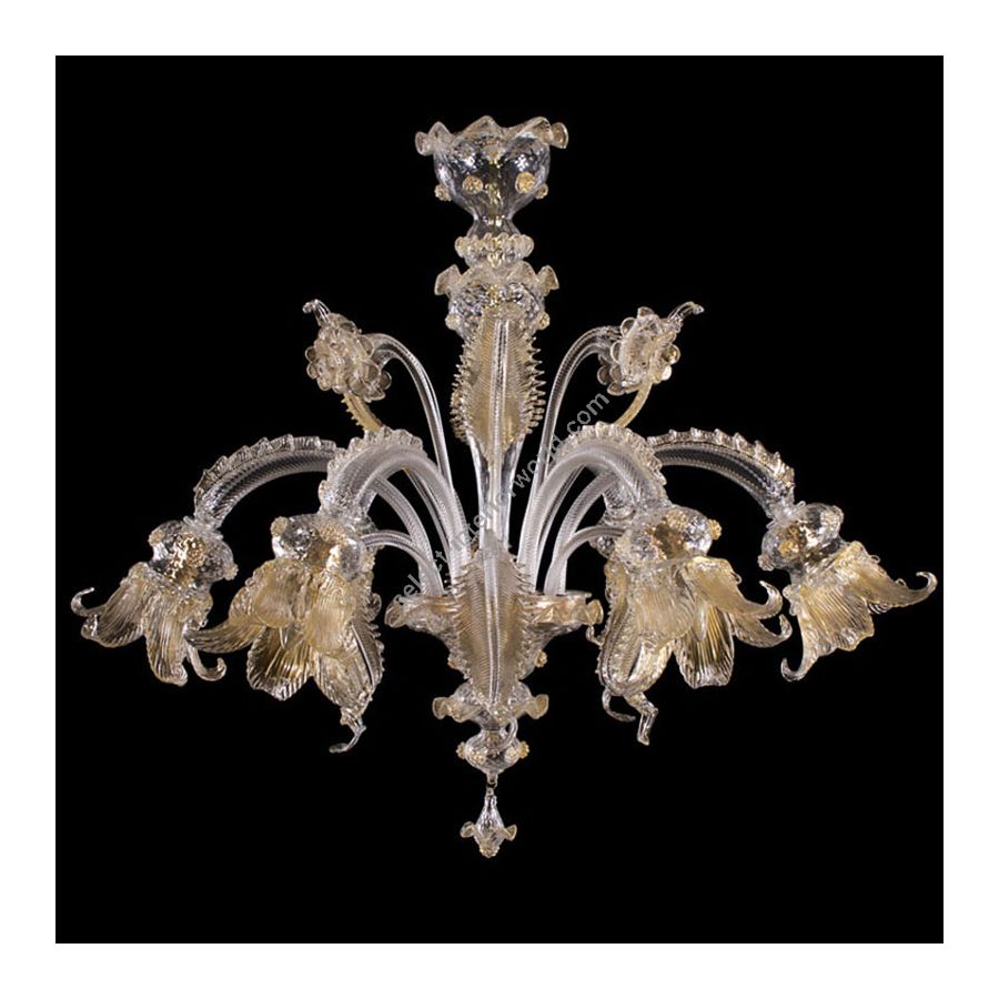 Clear with Gold Glass / 6 lights (cm.: 80 x 80 x 80 / inch.: 31.49" x 31.49" x 31.49")