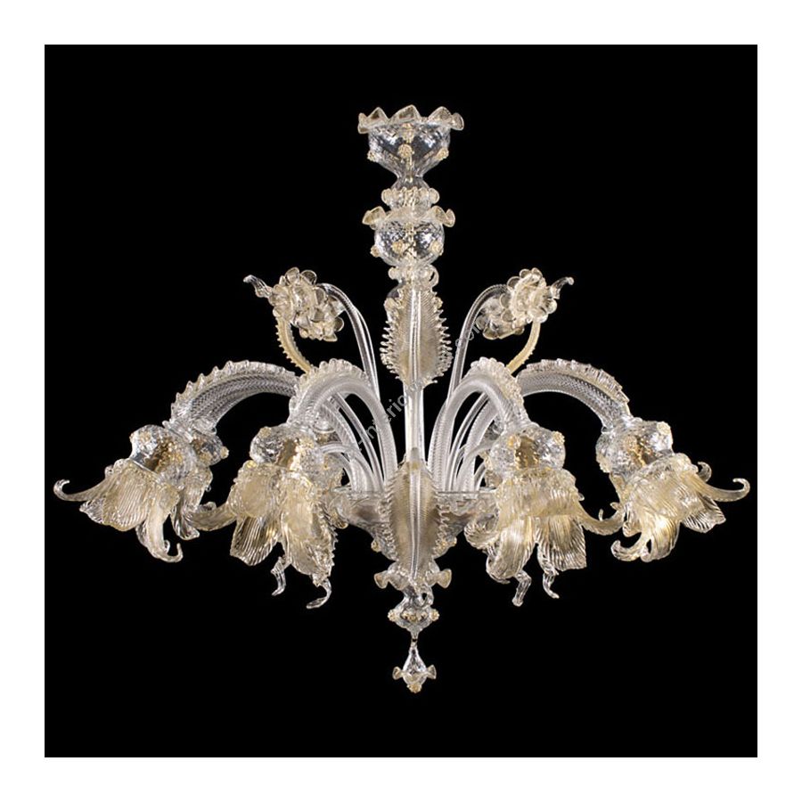 Clear with Gold Glass / 8 lights (cm.: 90 x 100 x 100 / inch.: 35.42" x 39.37" x 39.37")