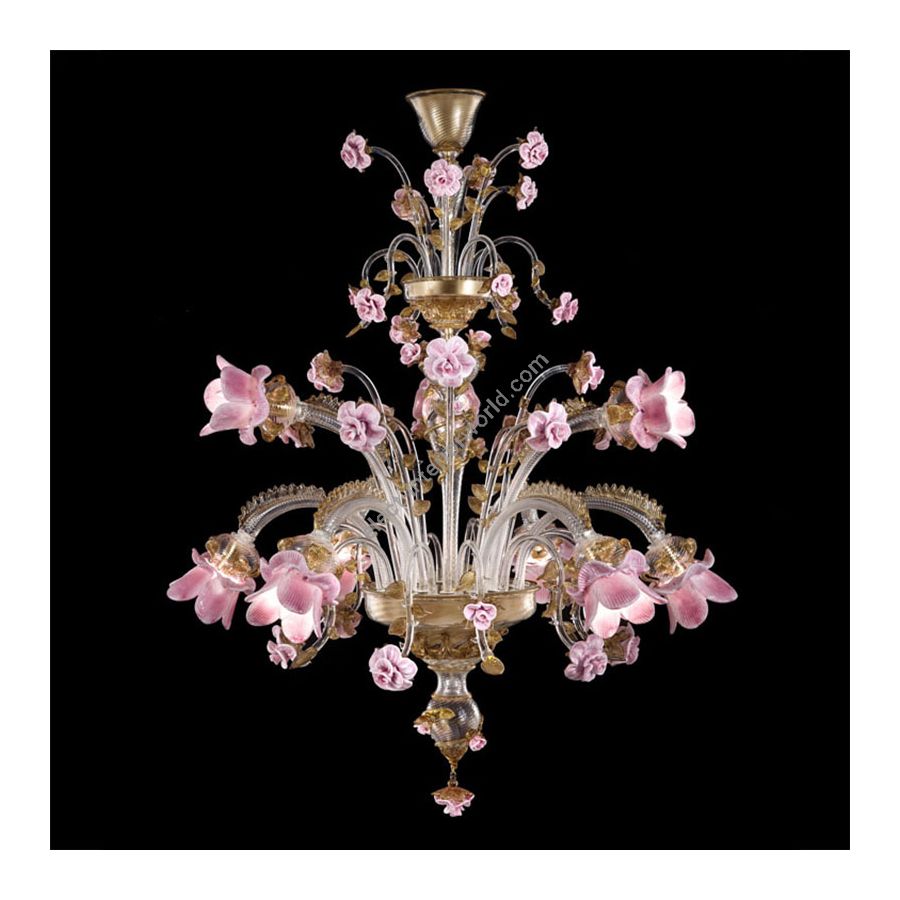 Clear, Gold, Rose and Vitreous paste Glass / 9 lights (cm.: 120 x 95 x 95 / inch.: 47.24" x 37.40" x 37.40")