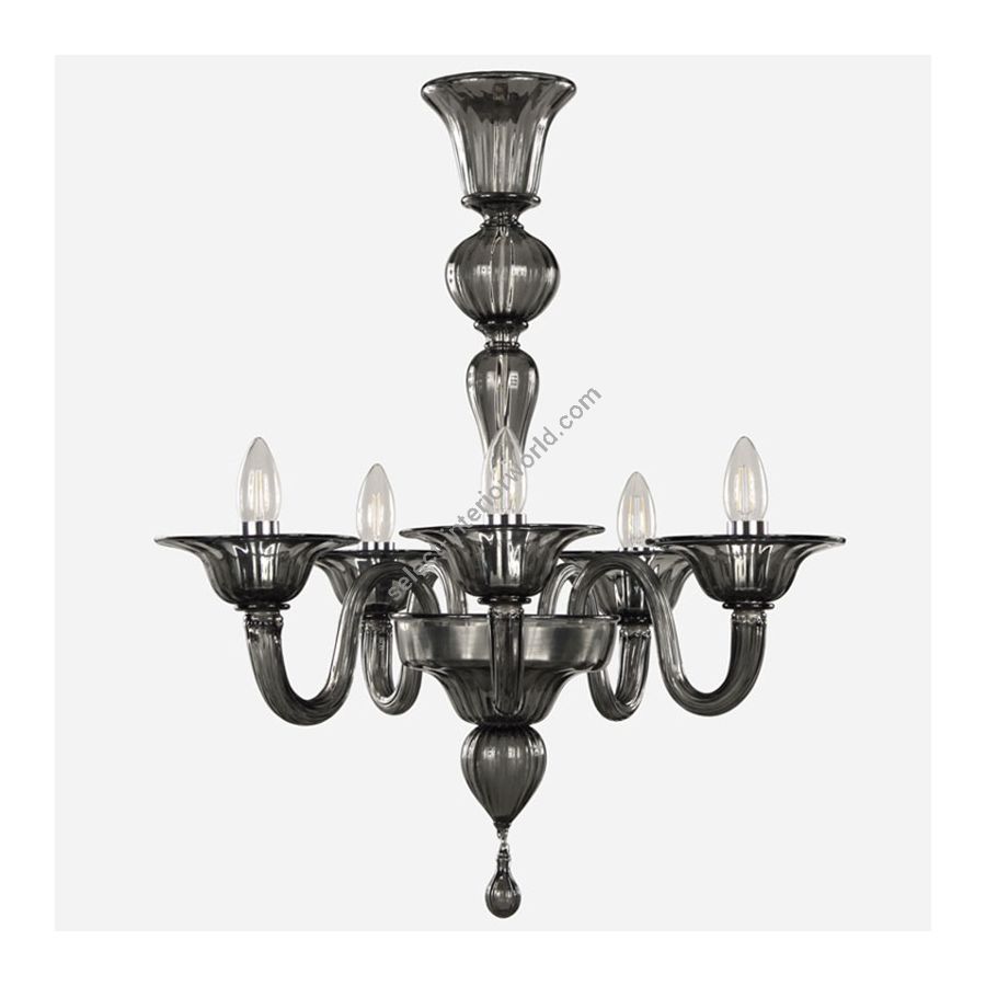 Graphite Glass / 5 lights (cm.: 70 x 65 x 65 / inch.: 27.55" x 25.59" x 25.59")