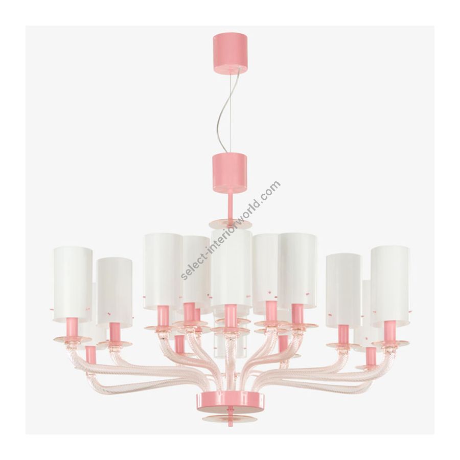 Pink Glass Color / 18 lights (cm.: 75 x 100 x 100 / inch.: 29.53" x 39.37" x 39.37")