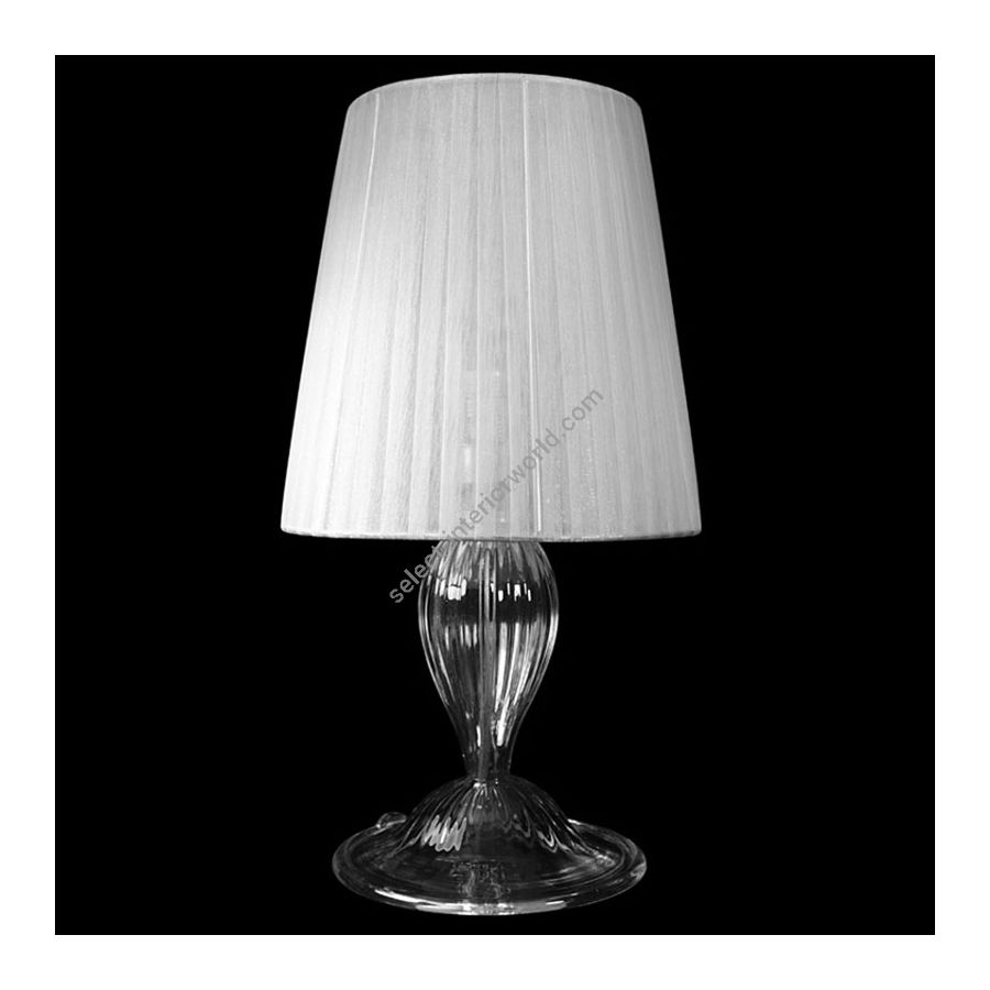 Nickel Finish / Clear Glass / Light Gray Lampshade