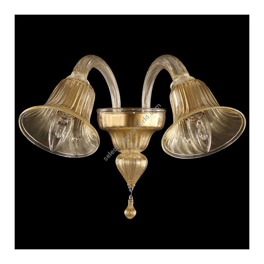 Gold Glass / 2 lights (cm.: 30 x 35 x 30 / inch.: 11.81" x 13.78" x 11.81")
