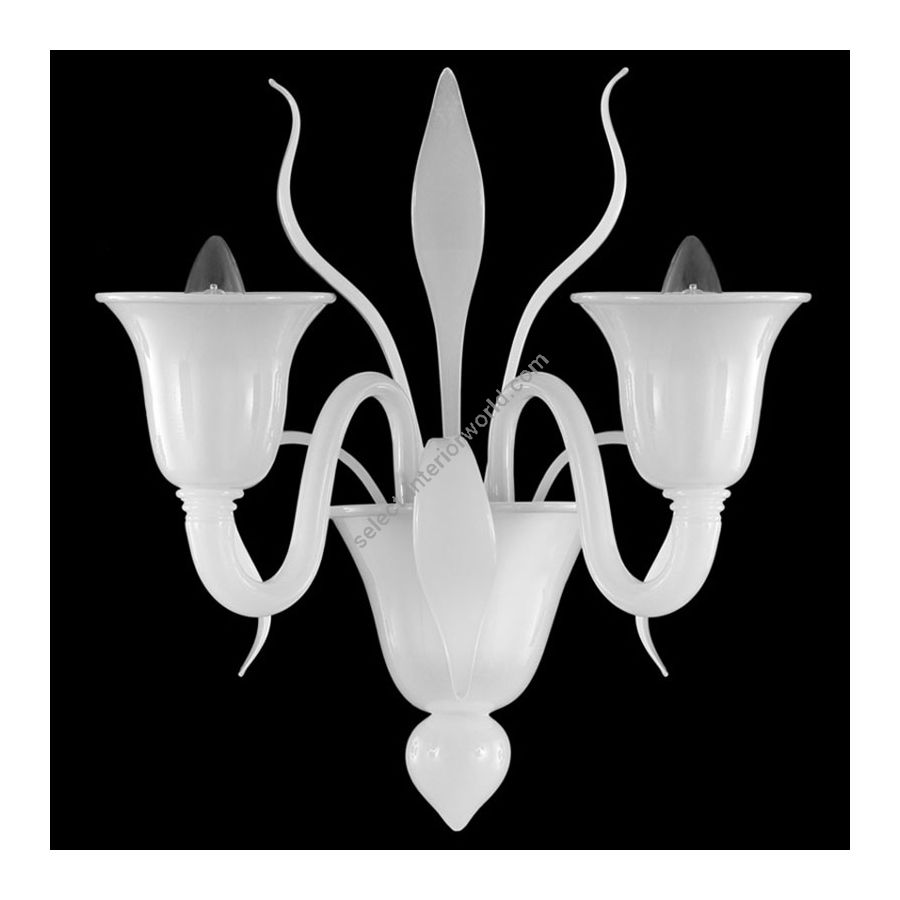 White Silk Glass / 2 lights (cm.: 40 x 35 x 40 / inch.: 15.75" x 13.78" x 15.75")