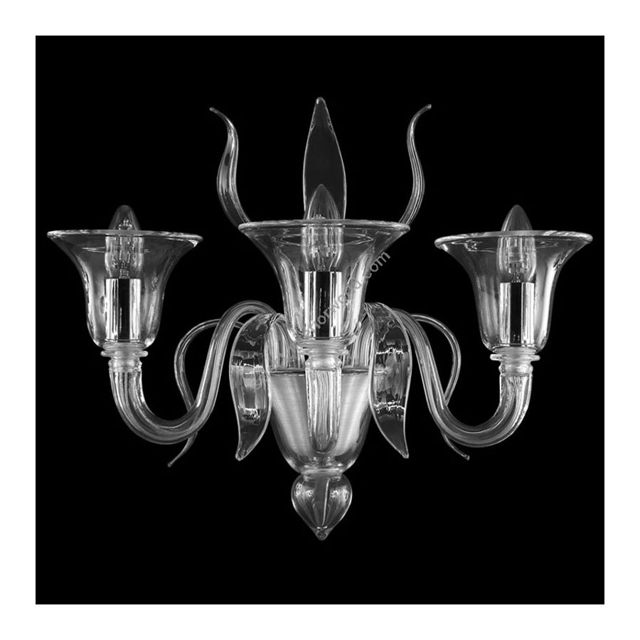 Clear Glass / 3 lights (cm.: 40 x 50 x 40 / inch.: 15.75" x 19.6" x 15.75")