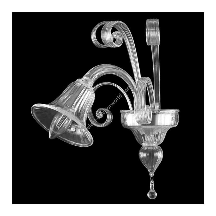 Clear Glass / 1 light (cm.: 40 x 25 x 40 / inch.: 15.75" x 9.84" x 15.75")