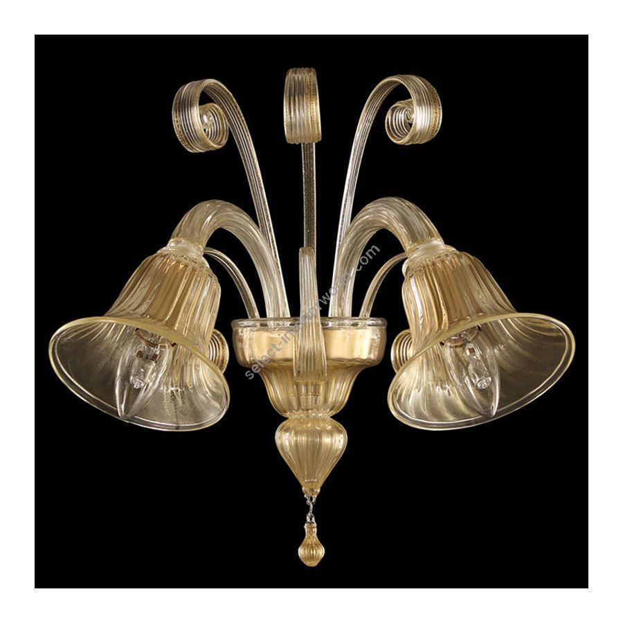 Gold Glass / 2 lights (cm.: 40 x 40 x 40 / inch.: 15.7" x 15.7" x 15.7")