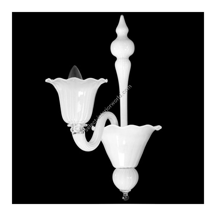White Glass / 1 light (cm.: 45 x 15 x 45 / inch.: 17.72" x 5.91" x 17.72")