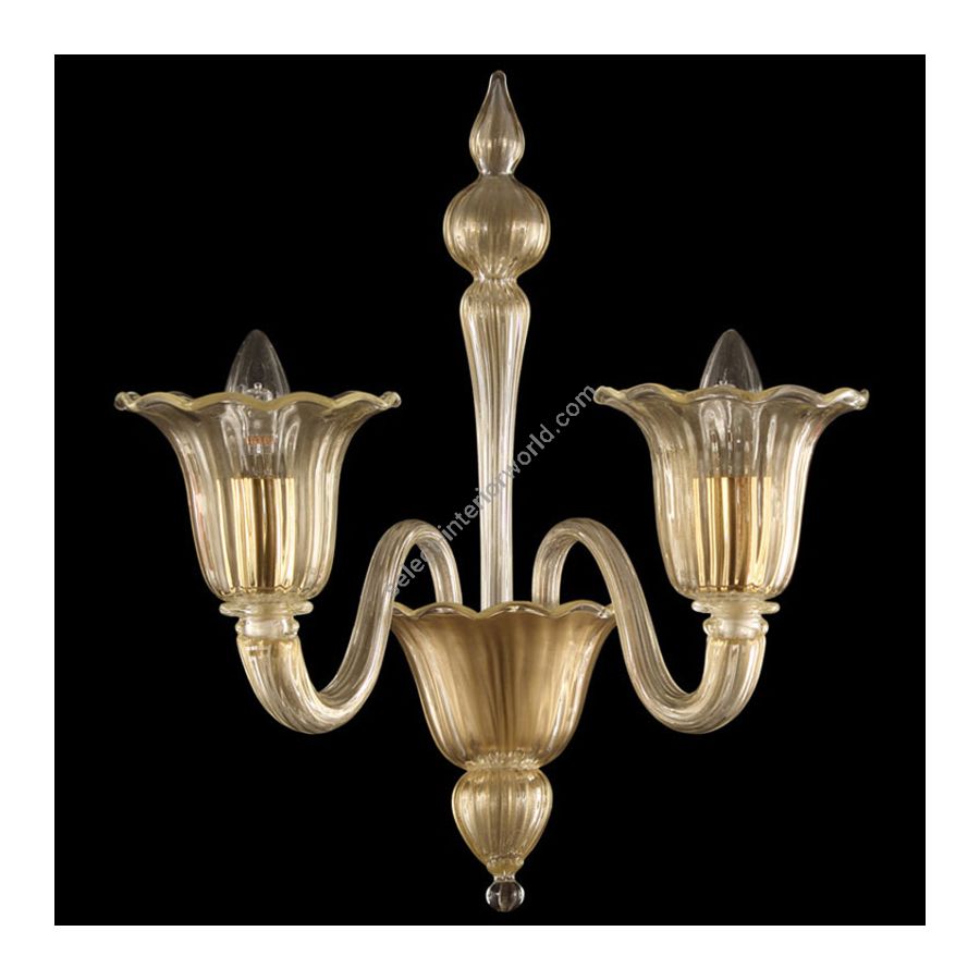 Gold Glass / 2 lights (cm.: 45 x 35 x 45 / inch.: 17.72" x 13.78" x 17.72")