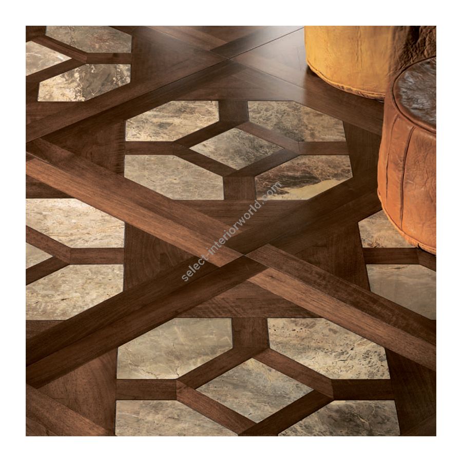 Wood Finish: Walnut; Marble Finish: Grey