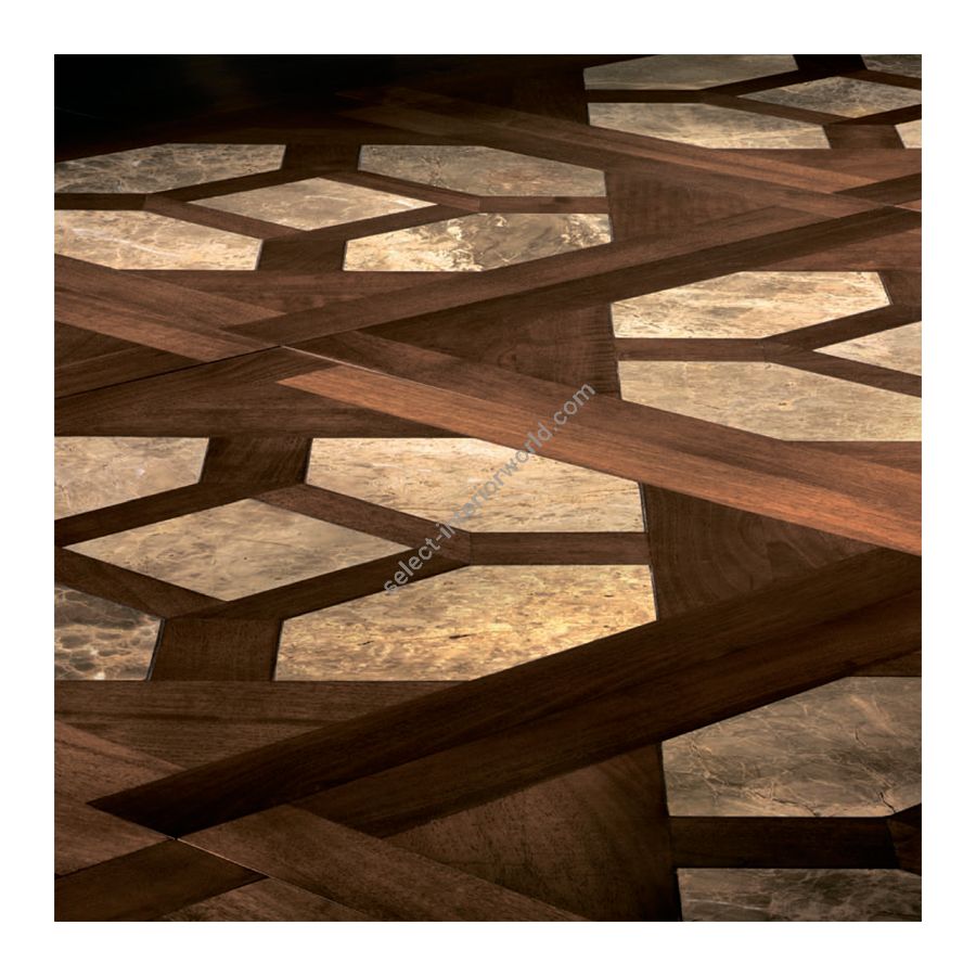 Wood Finish: Walnut; Marble Finish: Grey