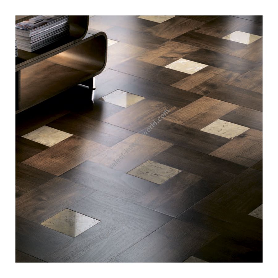 Wood Finish: Walnut; Marble Finish: Yellow