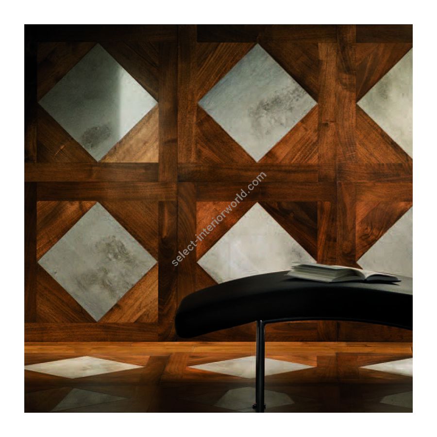 Wood Finish: Walnut; Marble Finish: Brown