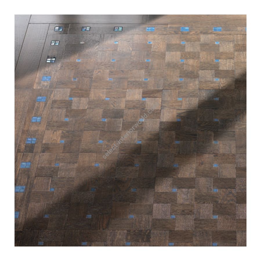 Wood Finish: Oak Grey; Mosaic Finish: Celeste