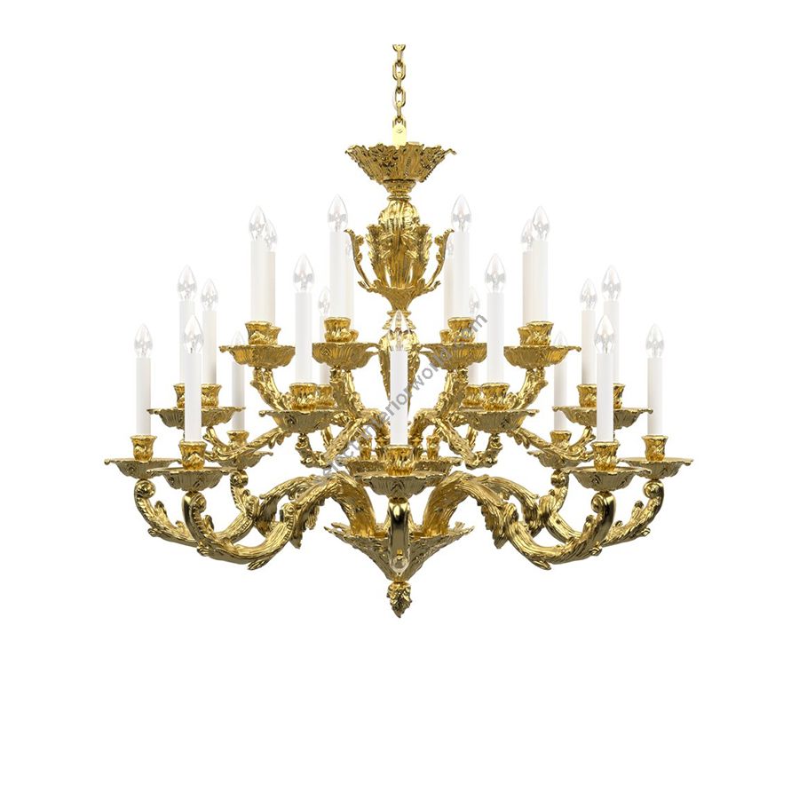Polished Brass Finish / Without Lamp Shades / 24 lights (cm.: H 93 x W 111 / inch.: H 36.6" x W 43.7")