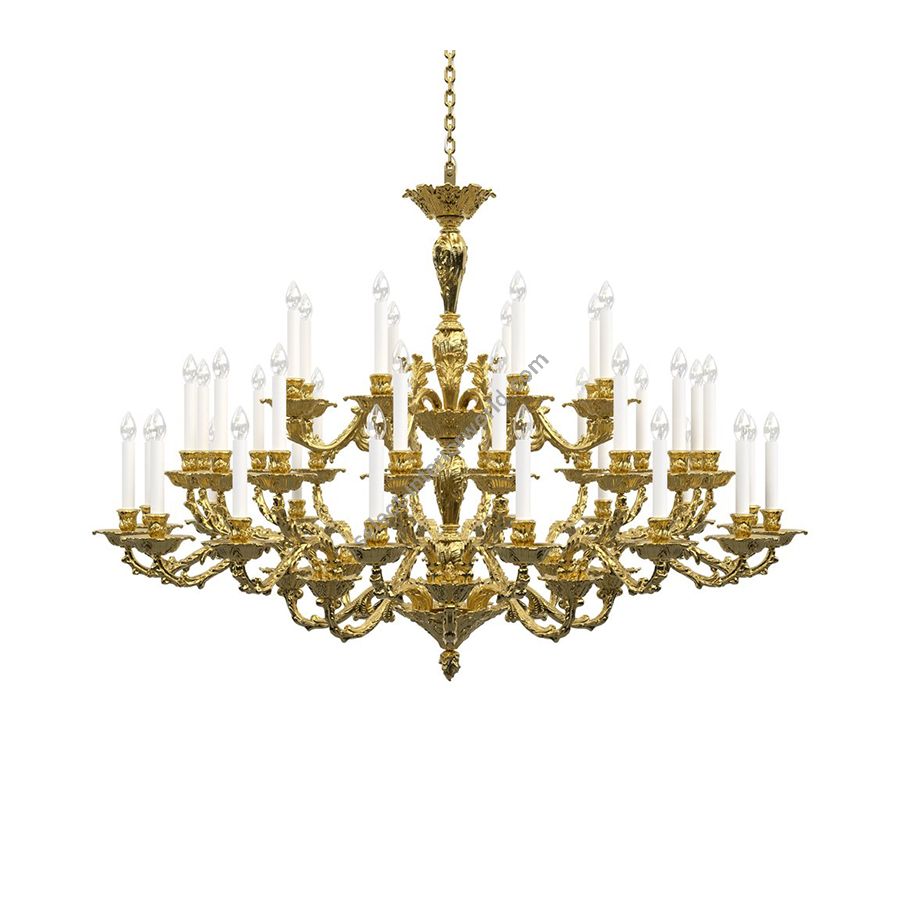 Polished Brass Finish / Without Lamp Shades / 40 lights (cm.: H 115 x W 155 / inch.: H 45.3" x W 61")