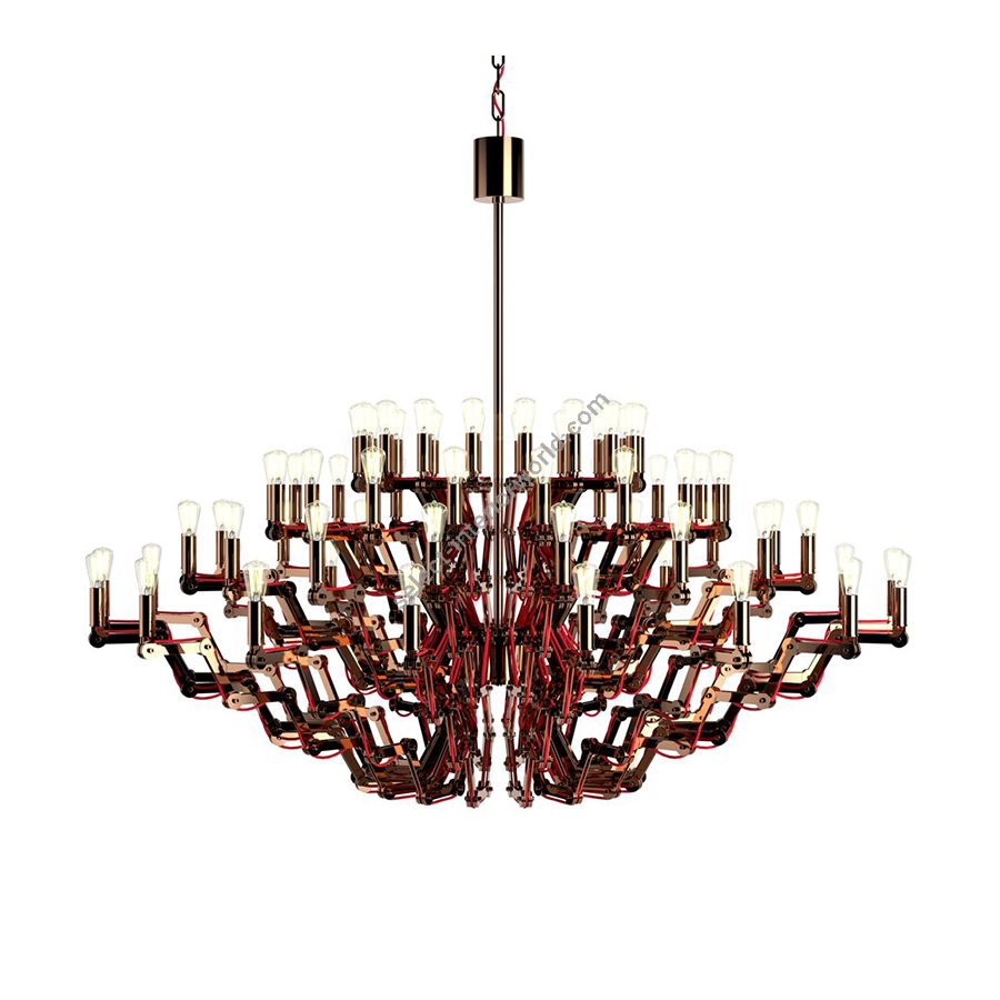 Copper Color Stainless Steel Finish / Short Candles / 72 lights (cm.: H 141 x W 174 / inch.: H 55.5" x W 68.5")