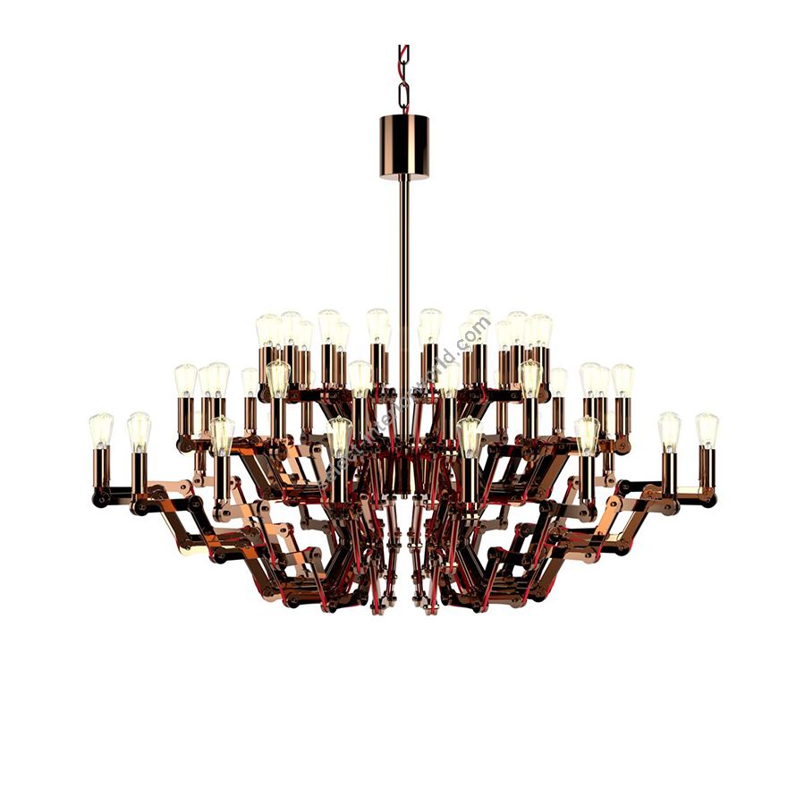 Copper Color Stainless Steel Finish / Short Candles / 54 lights (cm.: H 106 x W 137 / inch.: H 41.7" x W 53.9")