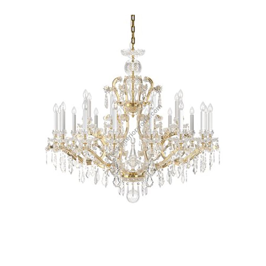 Elite Crystal Chandelier Bohemian style, 24 lamp / 24K Gold Plated finish