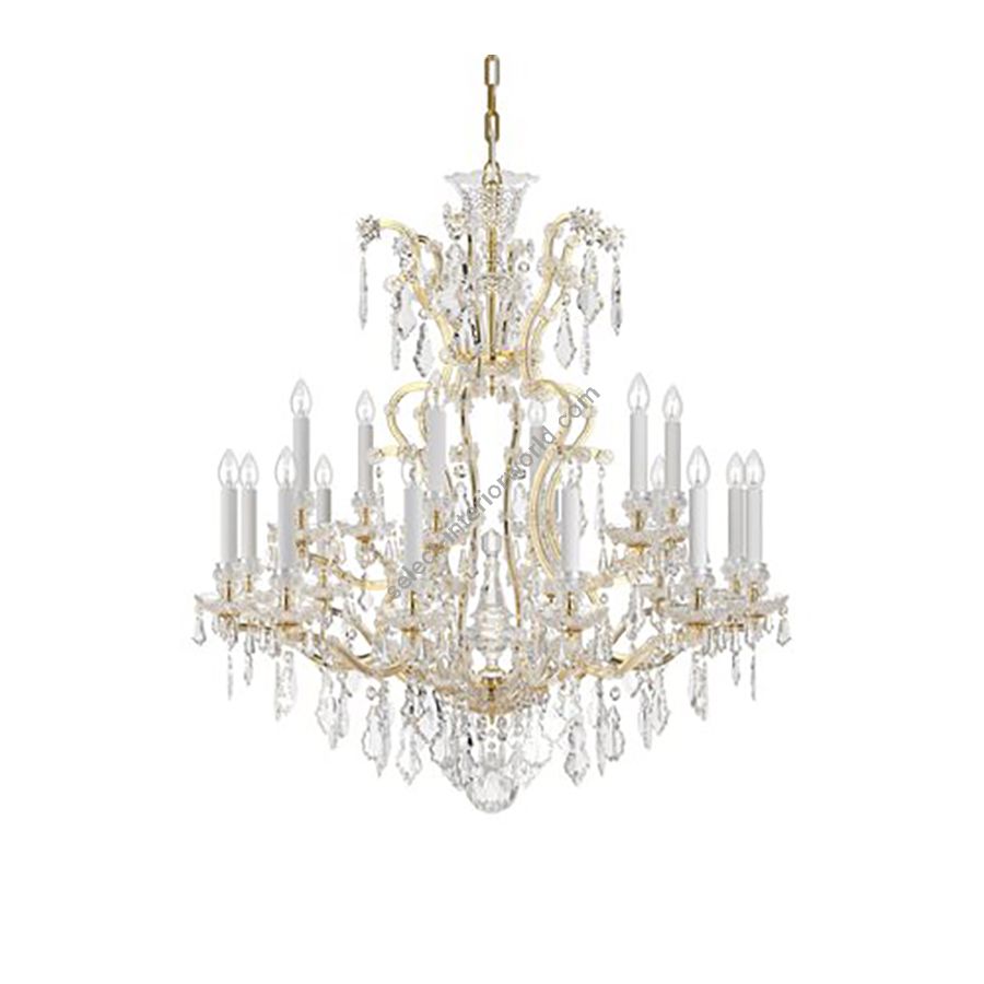 Elite Crystal Chandelier / 18 lamp / Historic Design / 24K Gold Plated finish