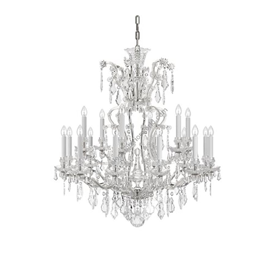 Elite Crystal Chandelier / 18 lamp / Historic Design / Polished Nickel finish
