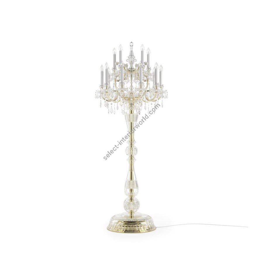 Luxury Crystal Floor Lamp, Historic Design / Polished Brass finish