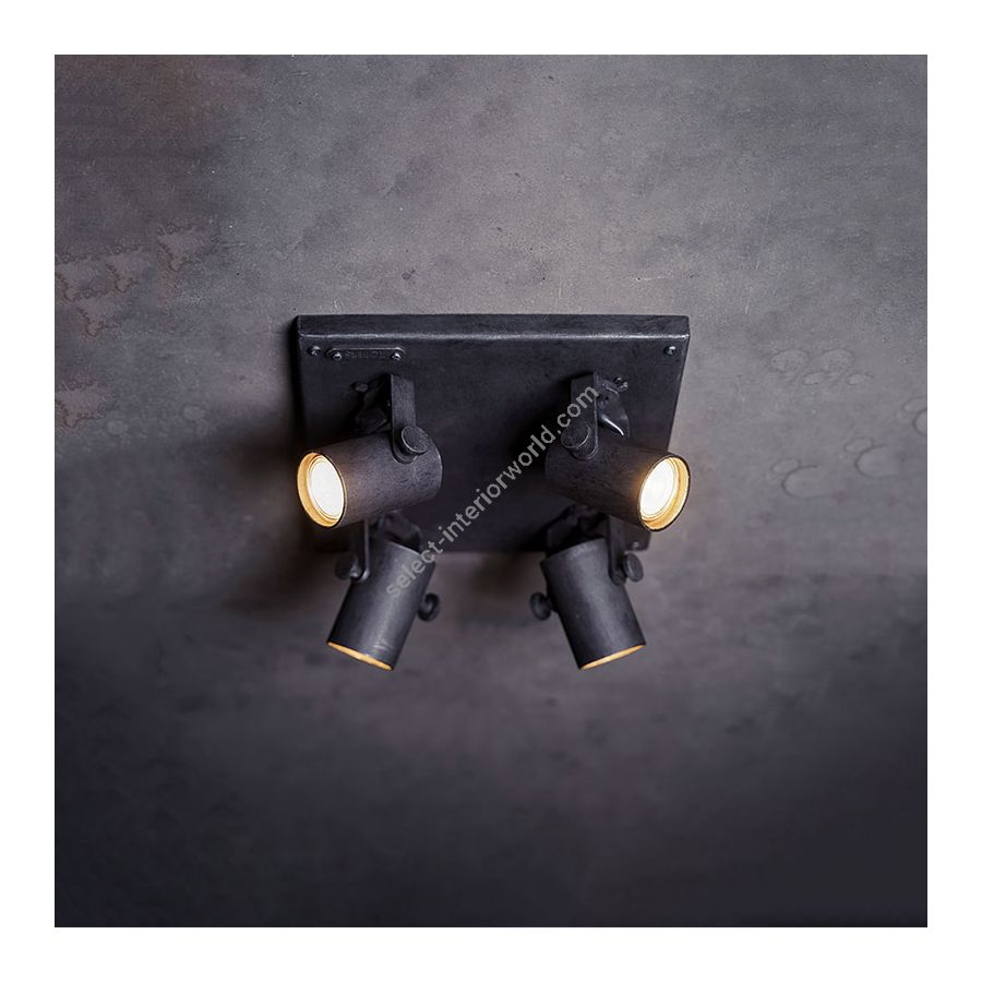 Ceiling spot lighting fixture / Iron nature finish