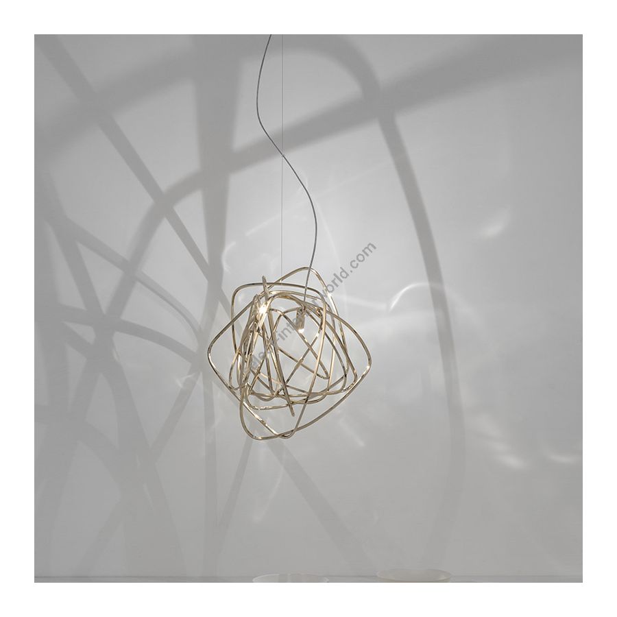 Gold plated finish / cm.: 190 (H1/30+H2/160) x 30 x 30 / inch.: 74.80" (H1/11.81+H2/62.99) x 11.81" x 11.81"