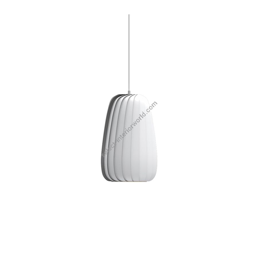 Pendant lamp / White finish / Coated paper material / cm.: H 42 x D 25 / inch.: H 16.53" x D 9.84"