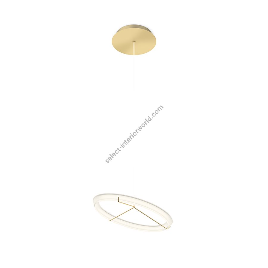 Pendant led lamp / Gold finish / With inclined diffuser