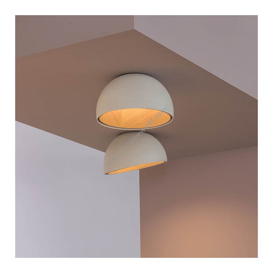 Flush mount led lamp / Cream finish / cm.: 47 x 70 x 70