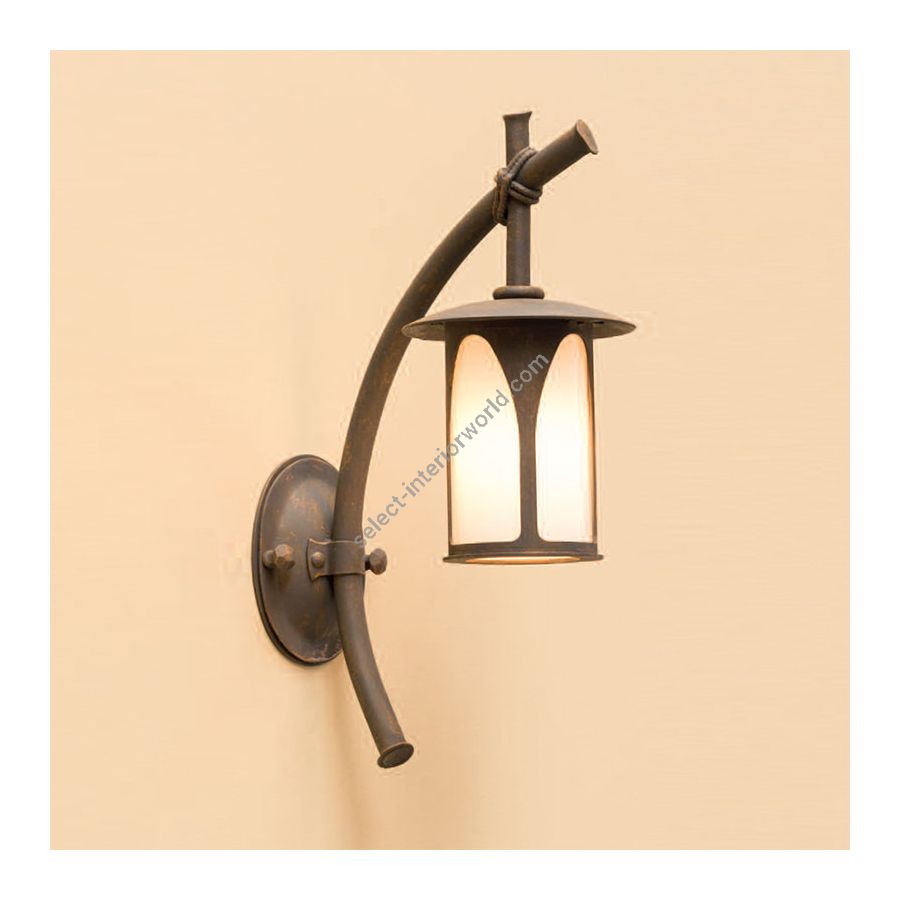 Outdoor wall lamp of the classic and contemporary style, Iron Rusty finish