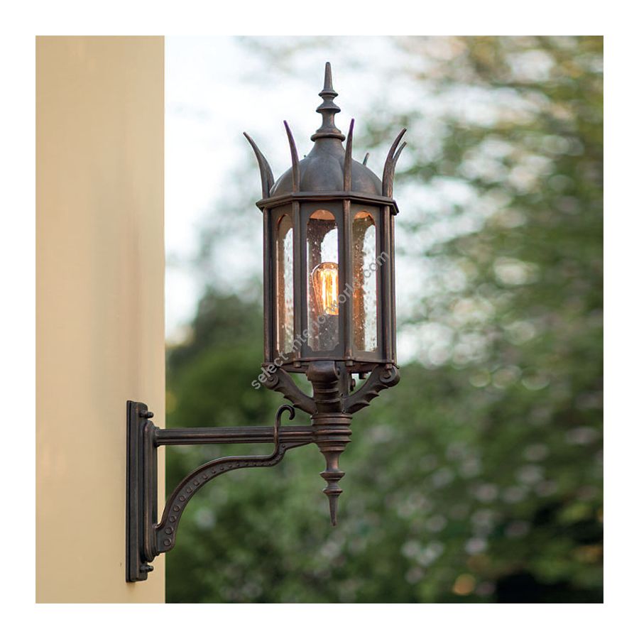 Outdoor wall lamp, lantern, water-resistance, Old Copper finish