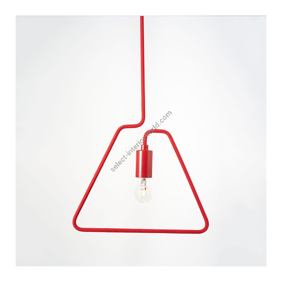Suspension Lamp / Red fabric finish