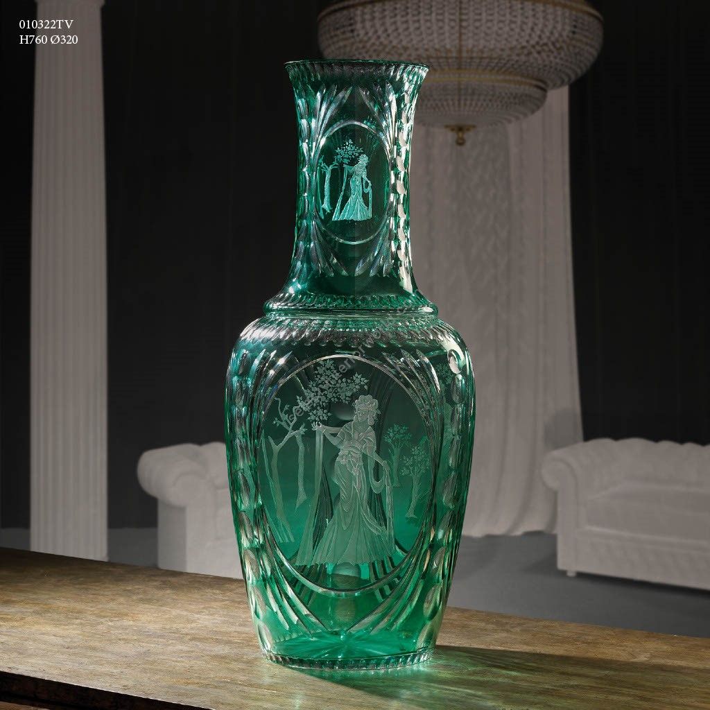 Italian Luxury Lighting / Vases / Green Crystal 76 cm 010322TV