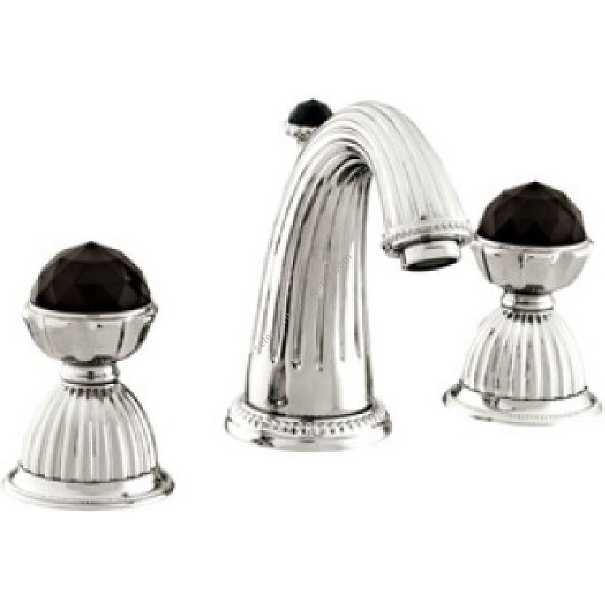 Bronces Mestre / Washbasin Fittings / Three holes basin set with Swarovski black crystal 033201.N00.50