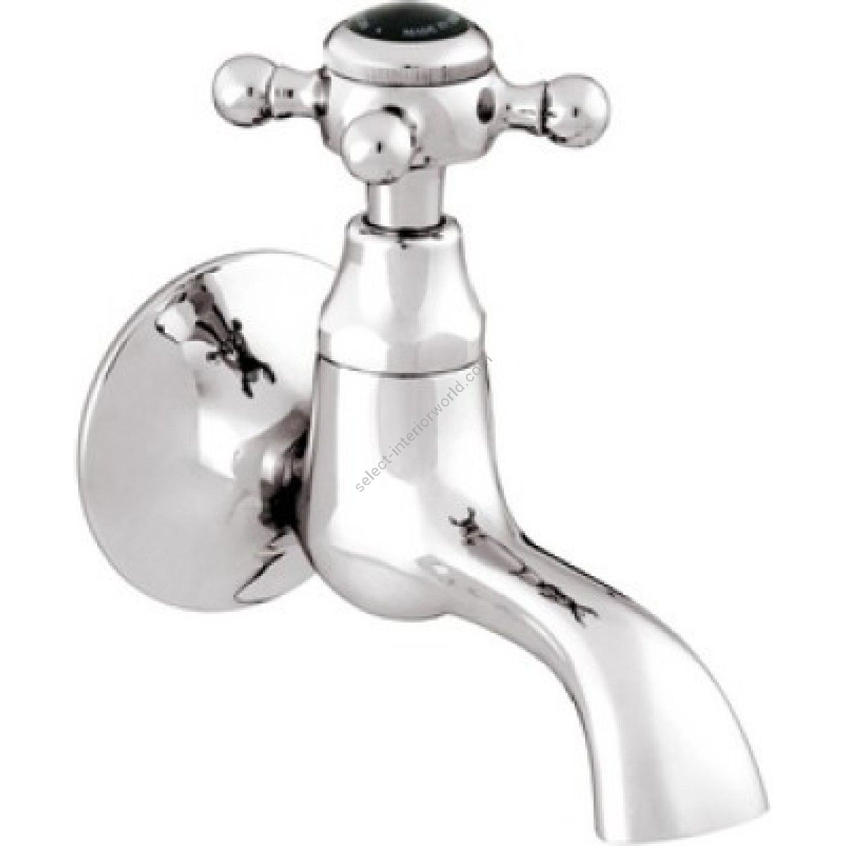 Bronces Mestre / Washbasin Fittings / Single wall spout with black porcelain 035015.N00.50