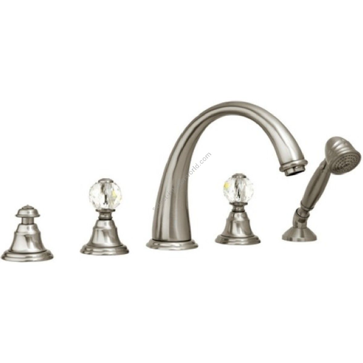 Bronces Mestre / Bath-Shower Fittings / Five holes bath set with Swarovski crystal 037116.000.62