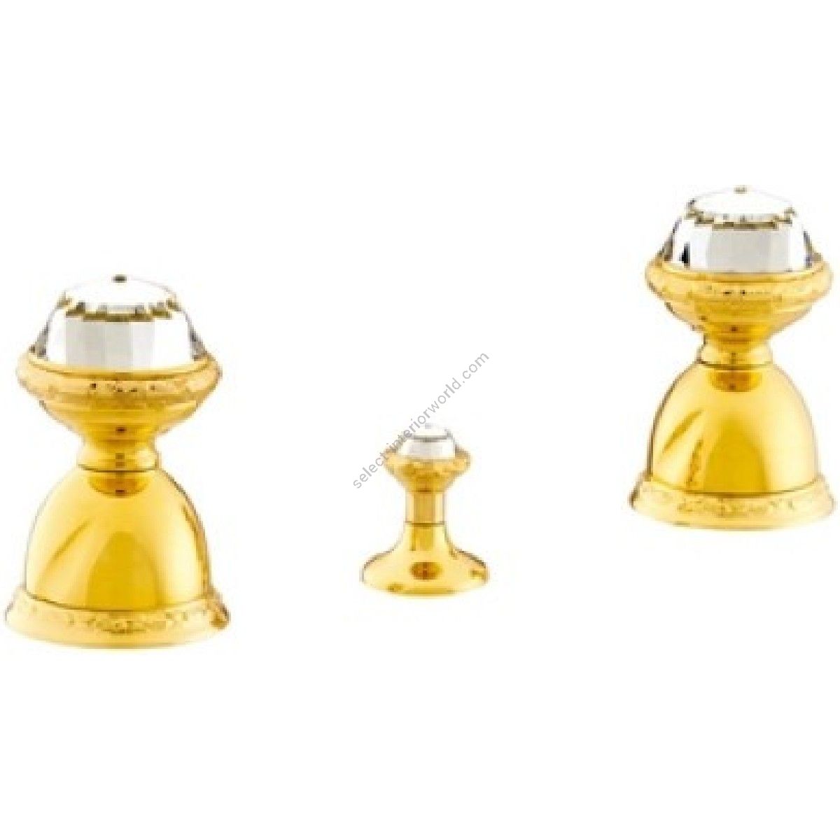 Bronces Mestre / Bidet Fittings / Three holes bidet set with Swarovski crystal 051222.E00.00
