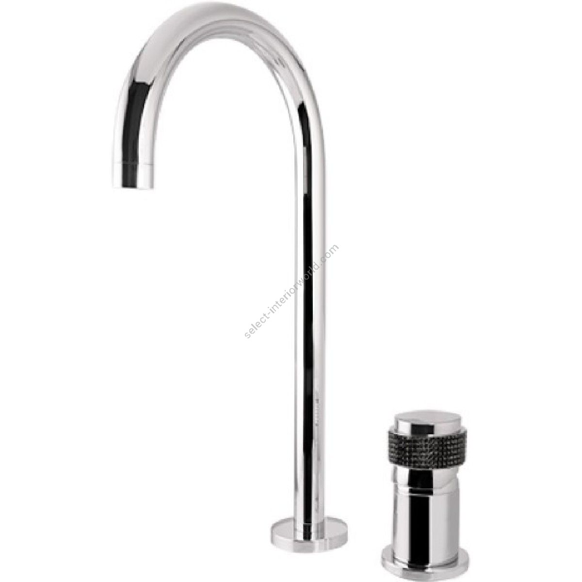 Bronces Mestre / Washbasin Fittings / Two holes single lever high basin mixer with black Swarovski 071408.LHN.50