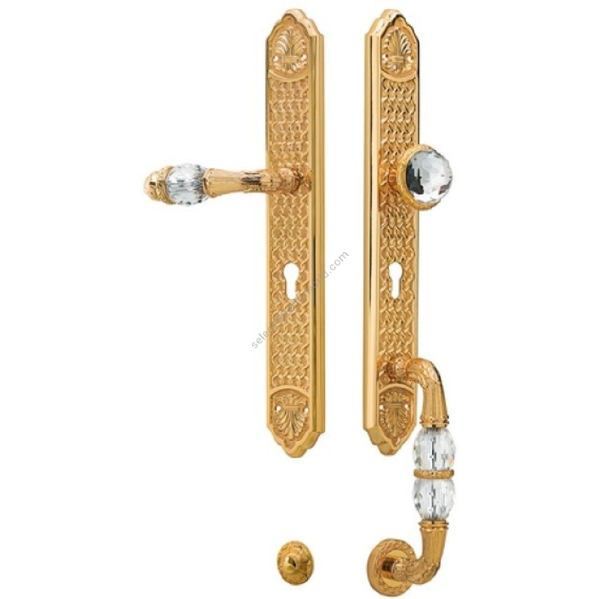 Bronces Mestre / Door Handles / Clasica set with Swarovski crystal keyhole europrofile 85mm 0J3007.SZ85.01