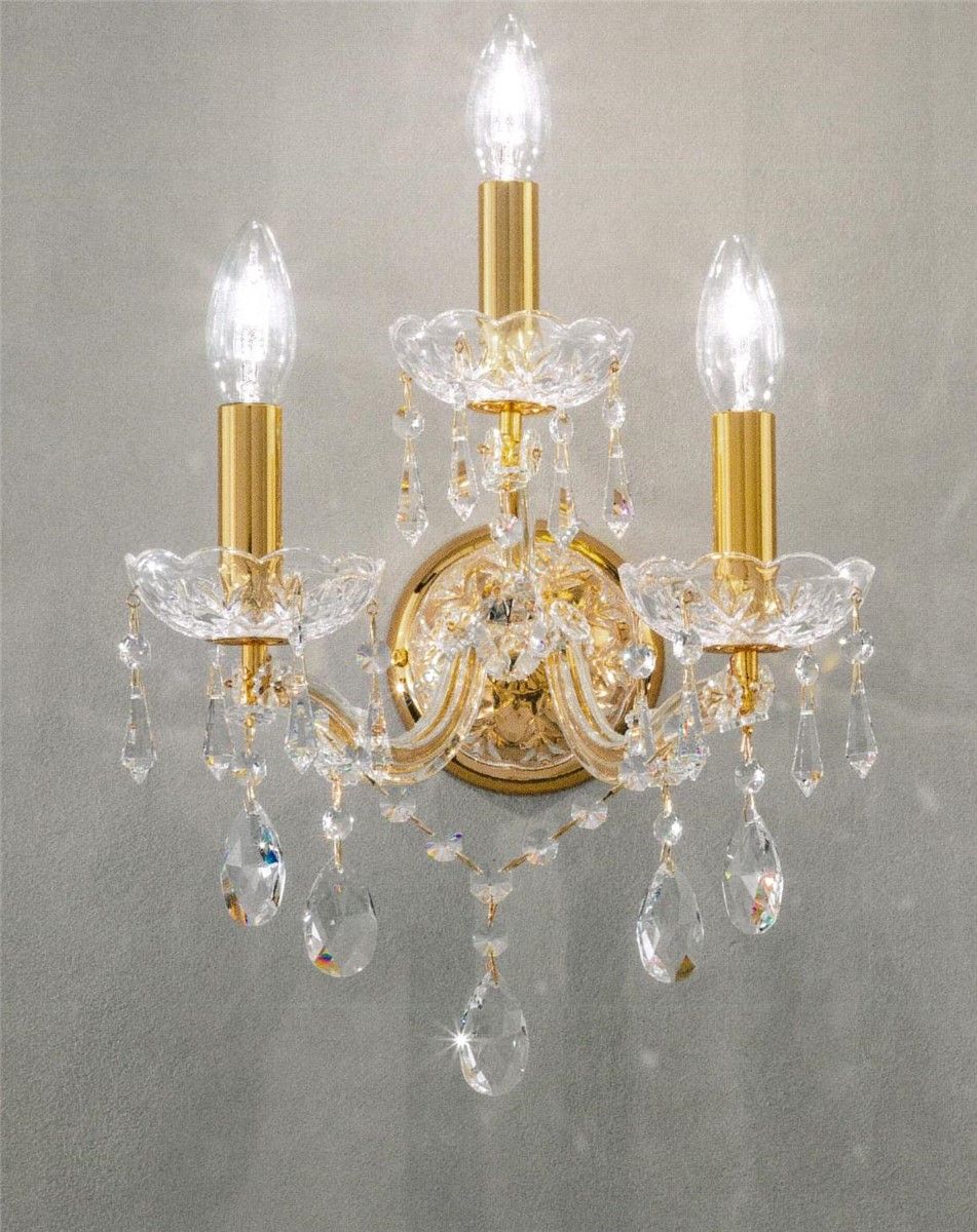 Italian Luxury Lighting / Wall Sconces / Maria Theresa Gold 3 Lights 1040 003