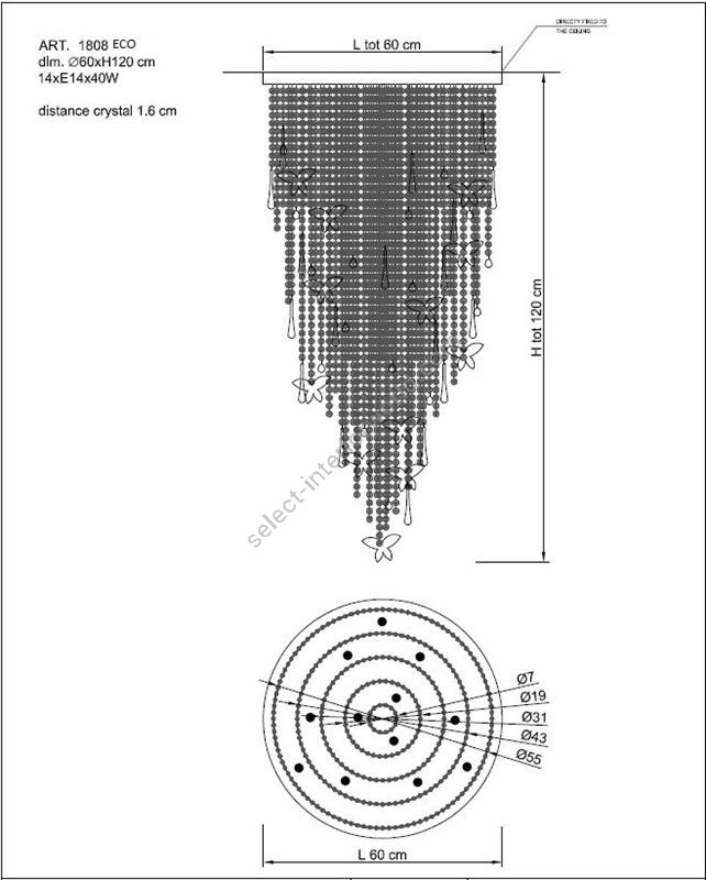 Il Paralume Marina / Chandelier / 1808/ECO