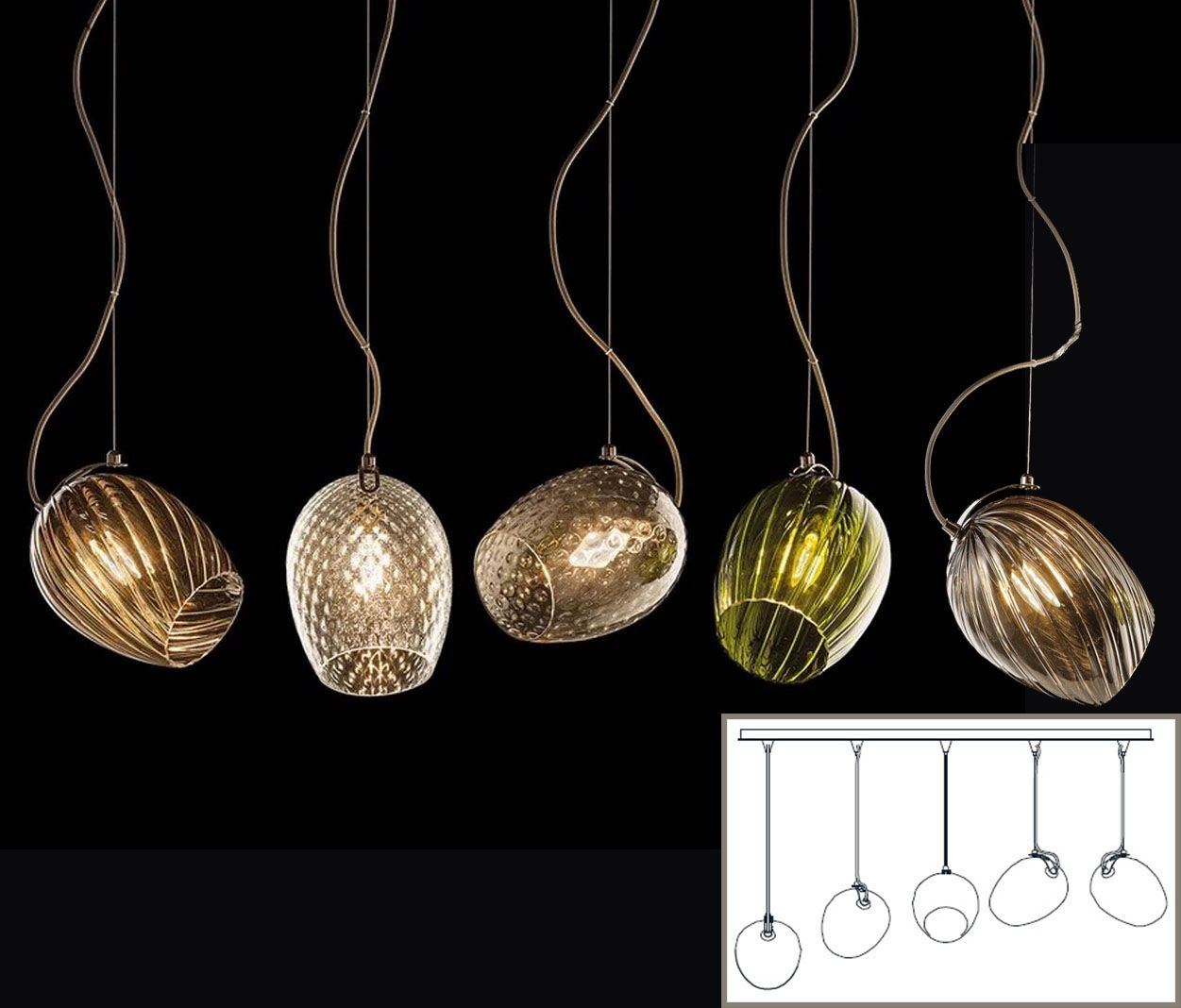 Italamp / Pendants & Suspension Lights / Nuce 5-Light 4011/S Comp.C