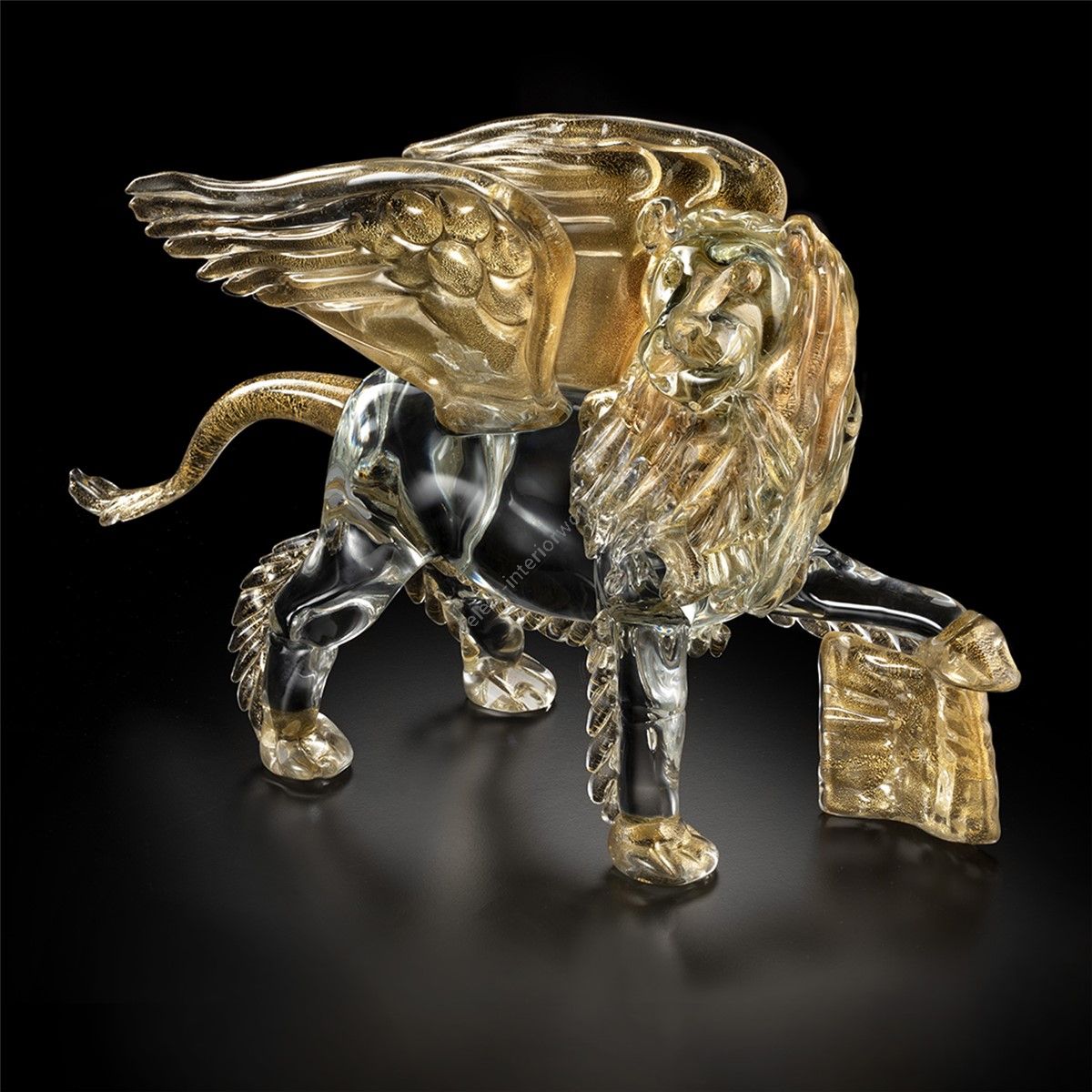 Italian Luxury Lighting / Animal Sculptures / Lion Gold in Murano Glass 6027 1 COR