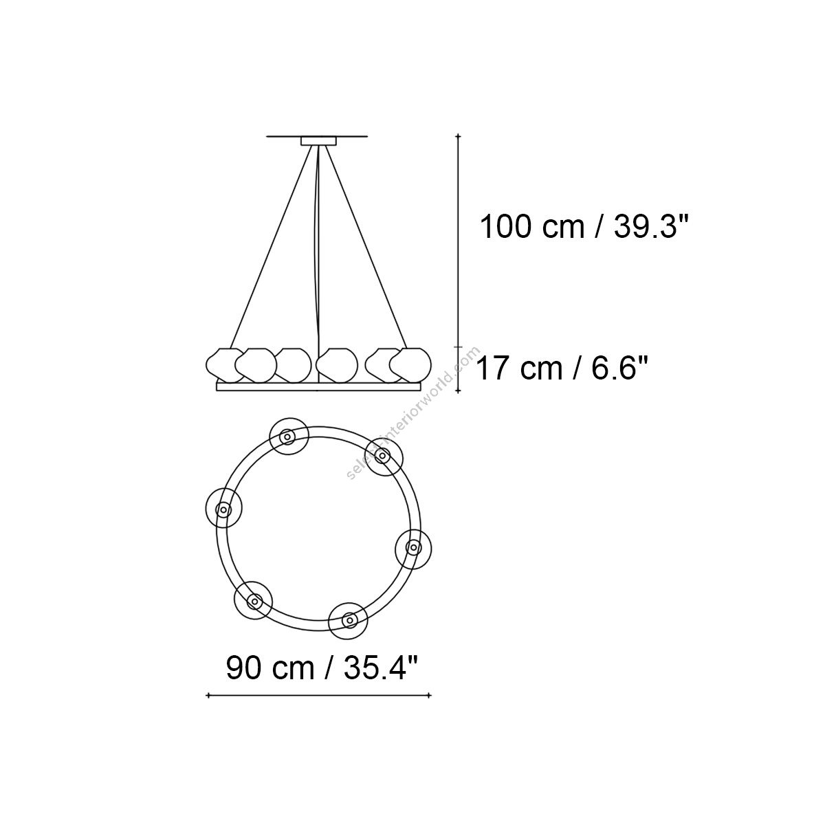 Il Paralume Marina / Designer Modern Chandelier / 2179/CH6