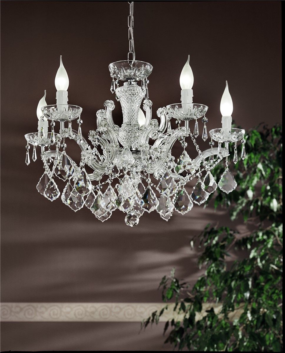 Italian Luxury Lighting / Chandeliers / Maria Theresa White 5 Lights 7000 005