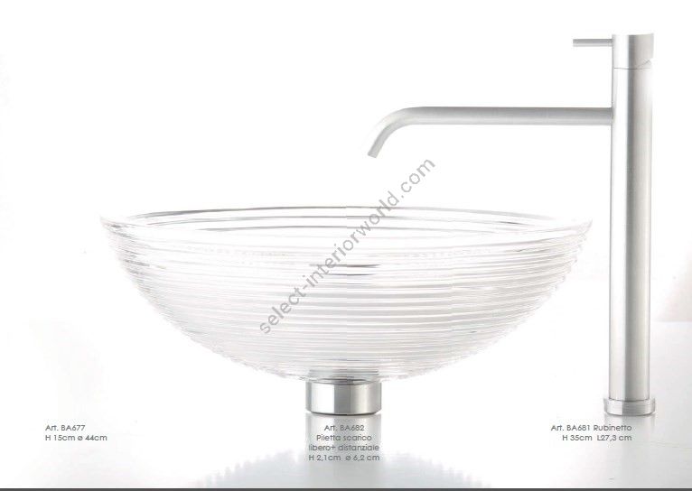 Il Paralume Marina / Washbasin handmade in clear Italian crystal / BA677