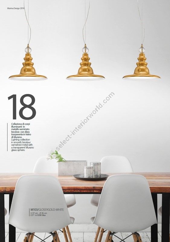 Il Paralume Marina / Pendants & Suspension Lights / M103/GLOSSYGOLD-BI
